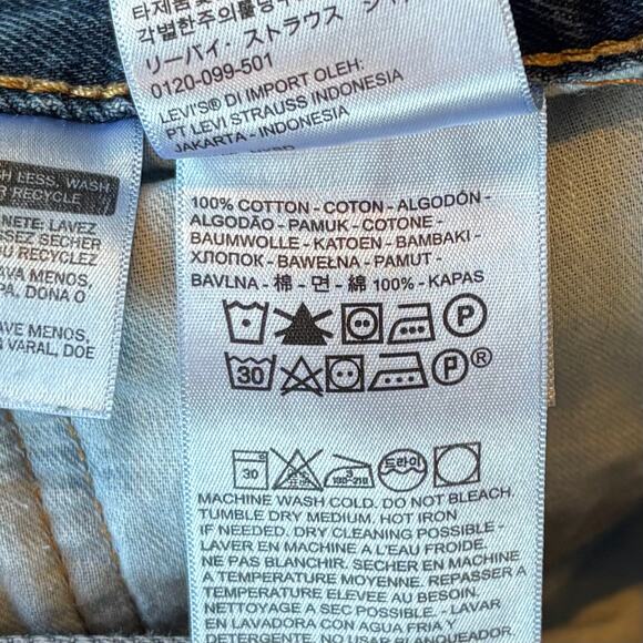 Levi’s 505 Regular Fit Jeans Dark Rinse Straight Leg Mens Size 34x32 - Picture 4 of 9